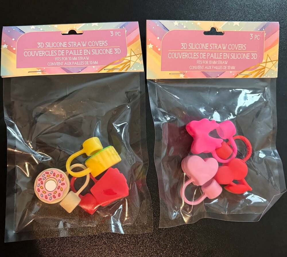 3D Silicone Straw Covers 6-Pack 10 mm